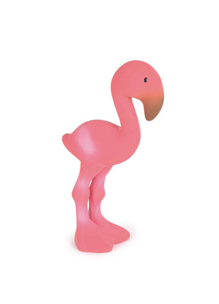 Tikiri Bijt- en knijpspeelgoed roze flamingo