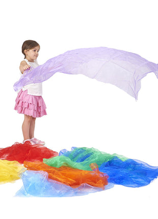 mooie organza stof van Tickit in alle kleuren van de regenboog