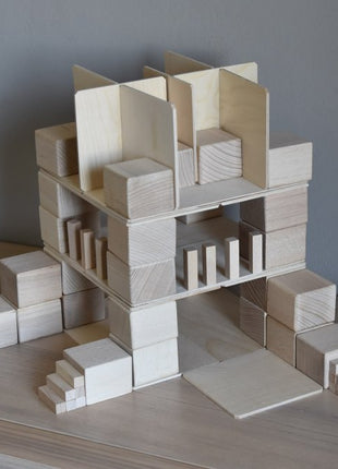 Just Blocks small pack 74 houten blokken huisje