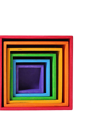 Grimm`s set van 5 grote kisten in regenboogkleuren