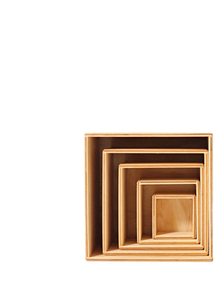 Grimm`s set van 5 kleine kisten in natuurlijk hout