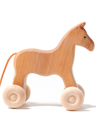 Grimm`s groot houten paard op wielen Willy