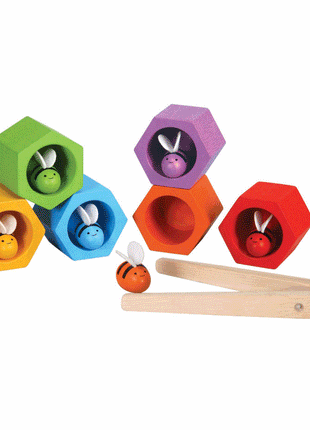PlanToys bijenkorf houten speelgoed kleuren leren