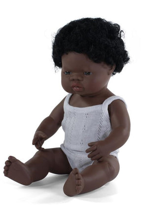 Miniland pop Afrikaanse jongen 38cm