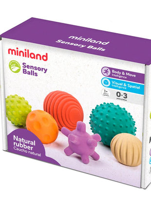 Miniland Eco sensorische ballen van natuurlijk rubber
