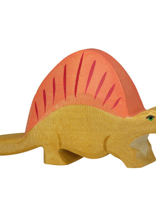 Holztiger dimetrodon houten speelfiguur dinosaurus