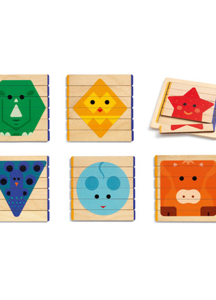 Djeco Basic puzzels met houten latjes