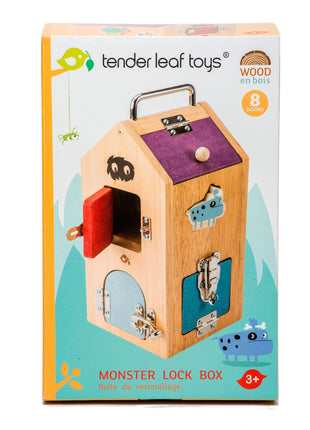 Tender Leaf Monster Lock Box houten vergrendeling spel speelgoed doos