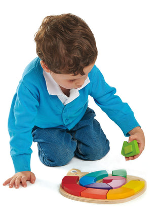 kind speelt met tender leaf toys houten puzzel colour me happy