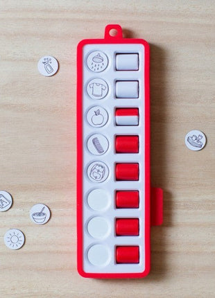 Gezinnig checkpad rood met magneten